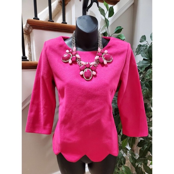 Dowisi Women's Pink Solid Long Sleeve Round Neck Pullover Top Size Medium - Picture 10 of 10